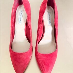 Saks Fifth Avenue Women's Red Suede Pumps SIZE 9.5